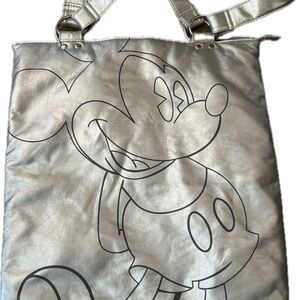Disney Silver Tote Bag with Urban Art Design